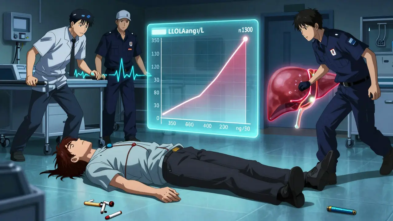 Patient collapsing in hospital, EKG spiking, clozapine levels soaring as cigarette and vape lie nearby.