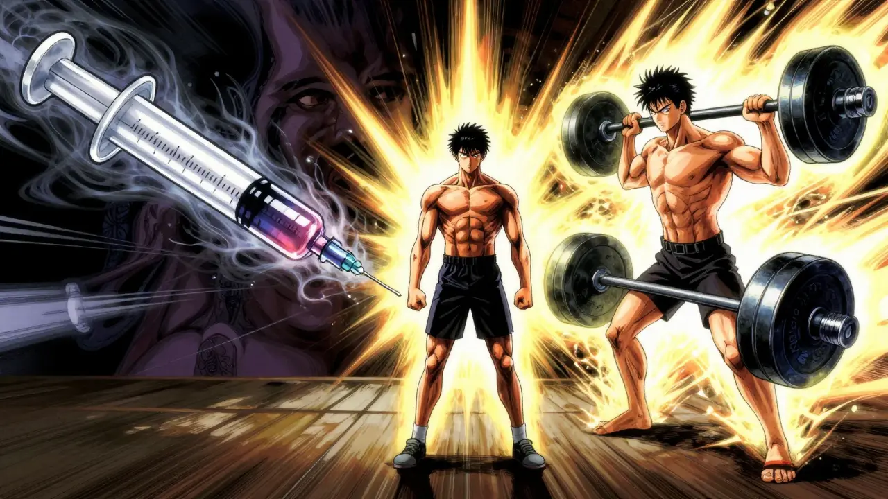 Anime illustration choosing exercise over injection therapy